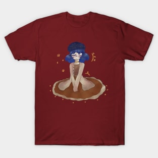 Whimsigoth Cottagecore Blue Mushroom Girl T-Shirt